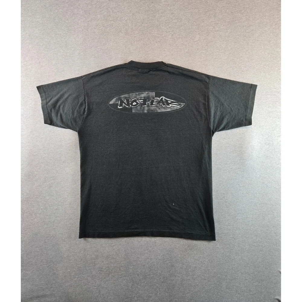 No Fear Graphic T-Shirt‎ Mens XL Faded Black Vintage 90s Single Stitch Logo